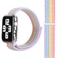 Rainbow nylon Apple Watch band with connector ends and woven weave, 42mm