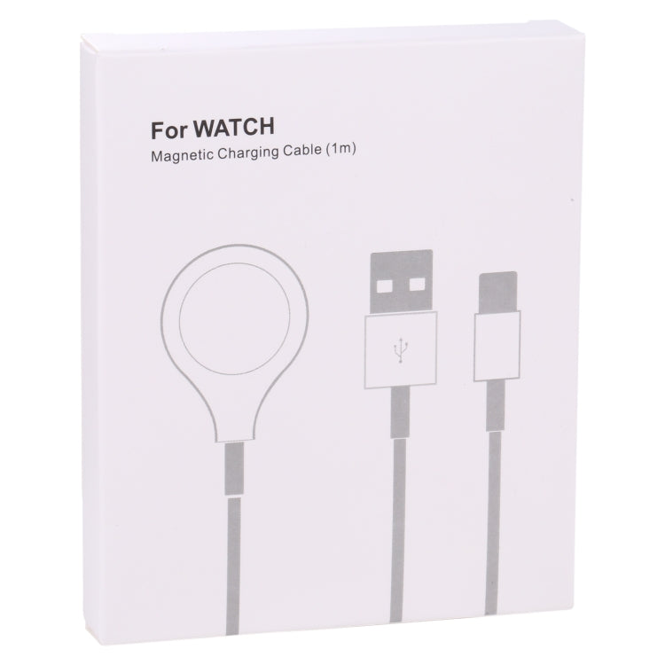 Retail box for magnetic charging cable with USB-A and watch charging puck