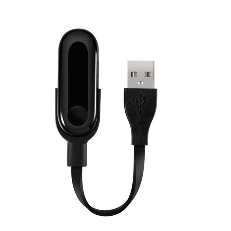 Black charging dock cable with rounded module and USB-A plug