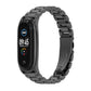 Black stainless steel watch band with metal link strap and built-in display area