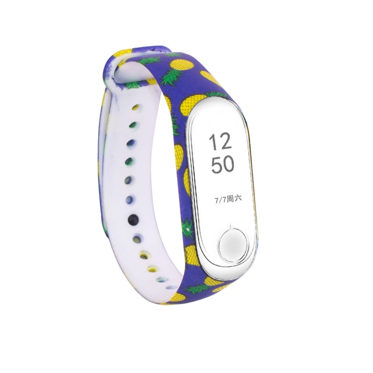 Silicone watch band with pineapple pattern, white perforated strap, for fitness tracker display