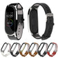 Set of leather magnetic watch bands with screwless cases in black, white, brown, red