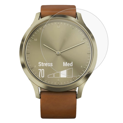 Round clear screen protector film for Garmin Vivomove HR smartwatch, 2.5D tempered glass