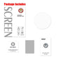 Screen protector kit contents: screen protector, wet wipes, microfiber cloth, dust-absorber sticker