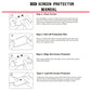 HD screen protector installation manual with four-step cleaning and alignment instructions