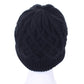 Black ribbed knit Bluetooth beanie hat top view with textured pattern