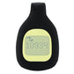 Black silicone clip-style watch case with light screen window and yellow edge border