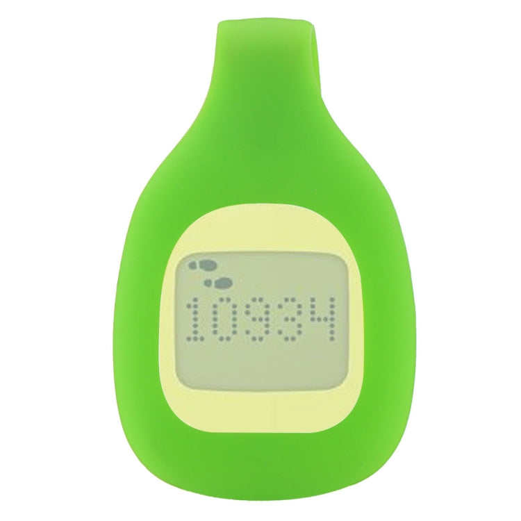 Green silicone clip-style watch case with light screen window and yellow edge border