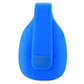 Blue silicone clip case for Fitbit Zip, back view with smooth protective cover