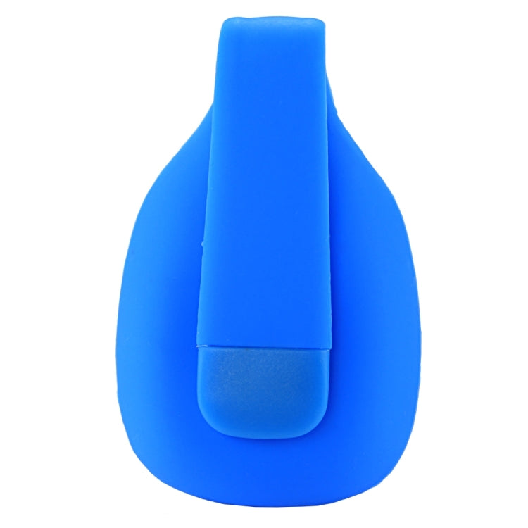 Blue silicone clip case for Fitbit Zip, back view with smooth protective cover
