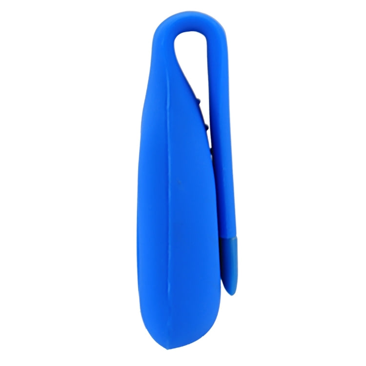 Blue silicone clip case for Fitbit Zip with hanging loop and side profile
