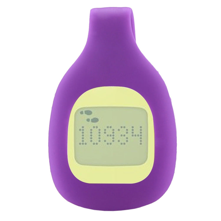 Purple silicone clip case for Fitbit Zip with front screen display window