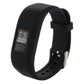 Black silicone smartwatch band with digital screen and perforated strap holes