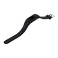 Black silicone watch band strap with silver buckle and multiple vent holes