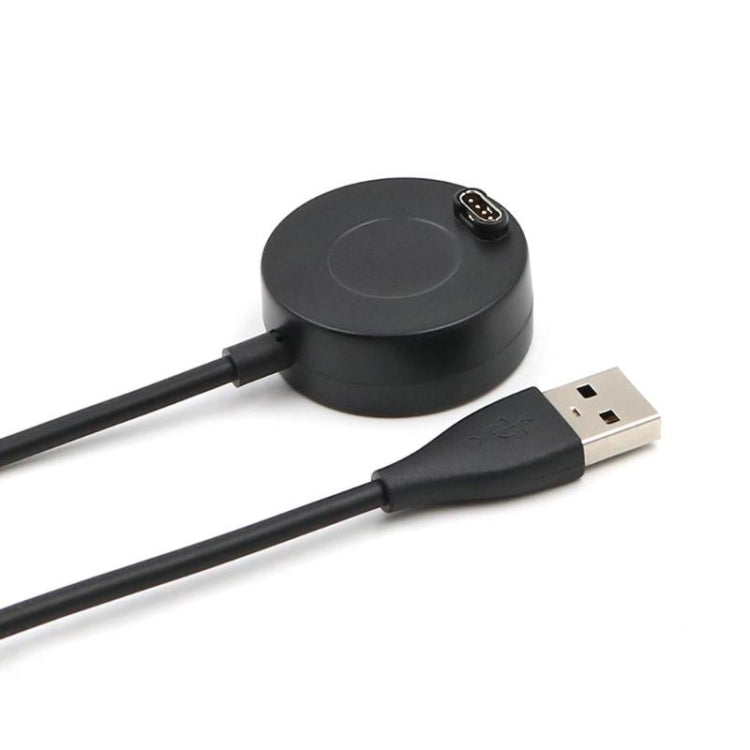 Black charging dock with cable and USB-A plug for smartwatch charging
