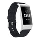 Black woven nylon watch band with metal clasp and adjustment holes