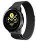 Black stainless steel mesh watch band with smartwatch and activity screen