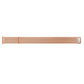 Rose gold mesh smartwatch band with magnetic clasp, flat lay