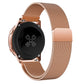 Rose gold mesh smartwatch band with watch body and dark display