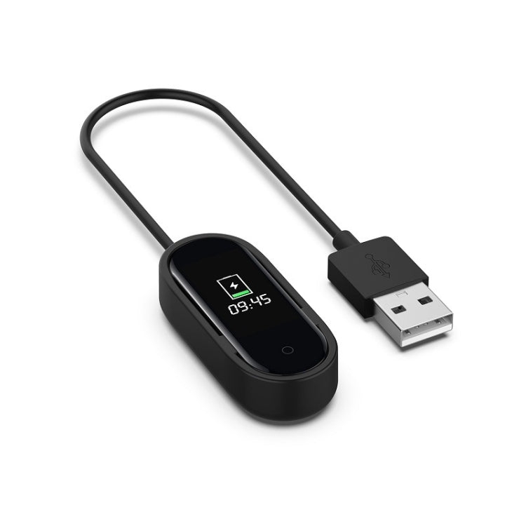 USB charging cable with USB-A plug and magnetic charging dock, black, 20cm
