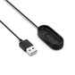 USB-A connector cable with charging dock cradle and contact pins, black