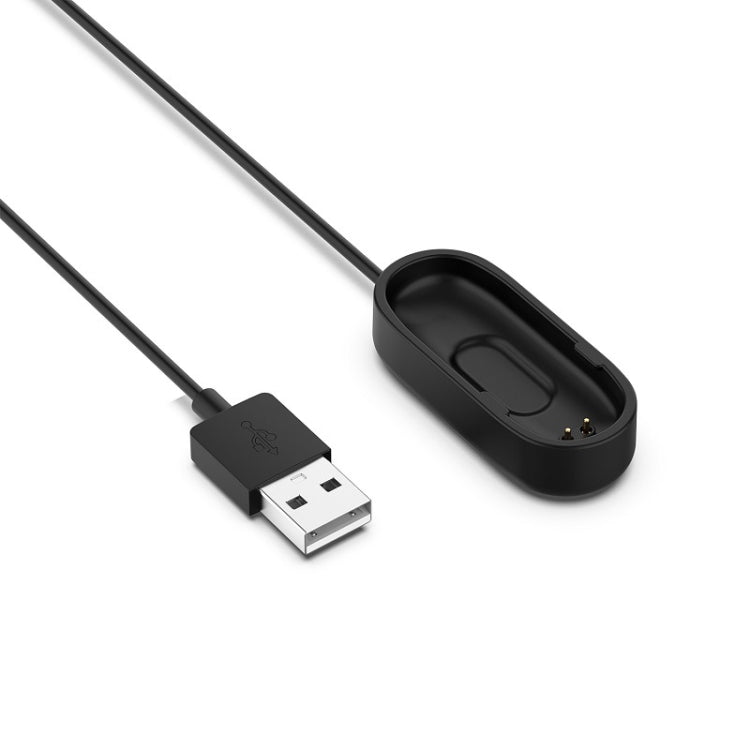 USB-A connector cable with charging dock cradle and contact pins, black