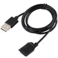 Black USB-A to watch cradle charger cable with charging contact pads