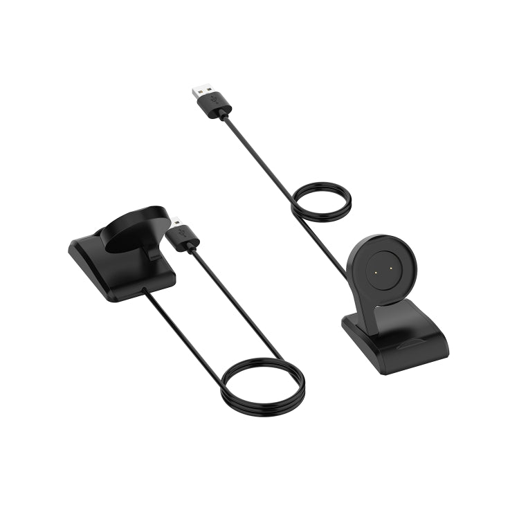 Black USB charging cable with vertical watch cradle stand and connector