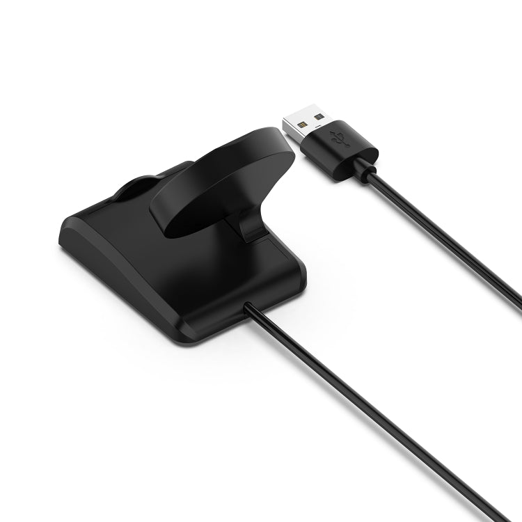 Black charging cradle with USB connector and cable for vertical watch charging