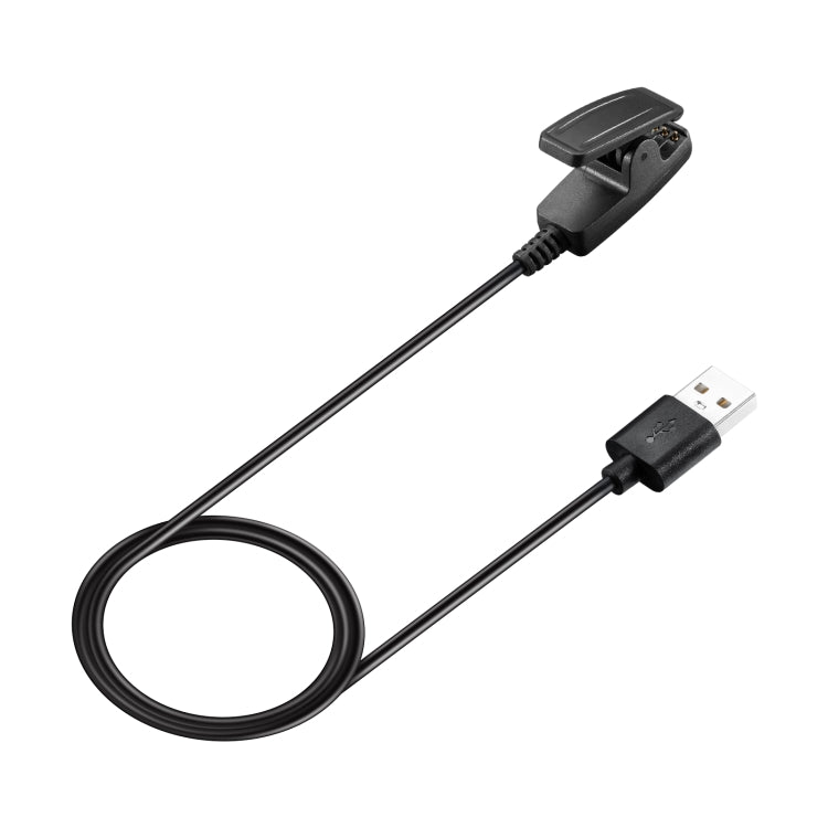 Charging data cable with USB-A plug and black clip connector, 1m cord