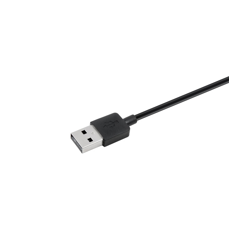 Black USB-A charging cable with molded connector, angled close-up