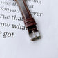 20mm double-sided leather watch band with metal buckle, dark brown color
