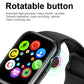Smartwatch with side rotating crown button and colorful app icons on display