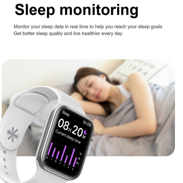 Smartwatch showing sleep monitoring with sleep time and bar chart display