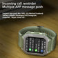 Sports smartwatch with incoming call reminder graphic on the screen