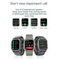 Green camo smartwatch with rounded square display and adjustable silicone strap