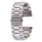 Stainless steel watch band with butterfly buckle, bead-style metal links in silver