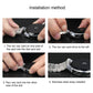 Stainless steel watch strap being installed with pins into a watch case