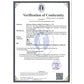 Verification of Conformity certificate document with date and signatures