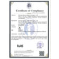 RoHS compliance certificate document with stamps and signatures