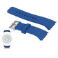 Blue silicone watch band with perforated holes and metal buckle for Galaxy Gear S2