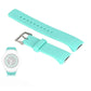 Aqua green silicone watch band with metal buckle clasp and perforated holes