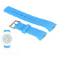 Light blue silicone watch band with perforated holes and metal buckle for Galaxy Gear S2