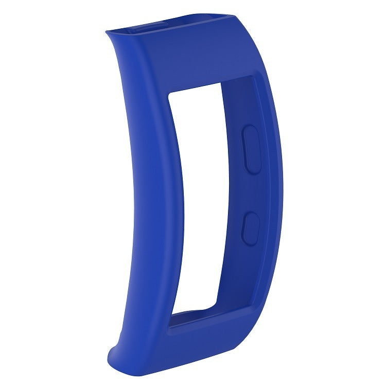 Dark blue protective case frame for a smartwatch, showing the side button openings