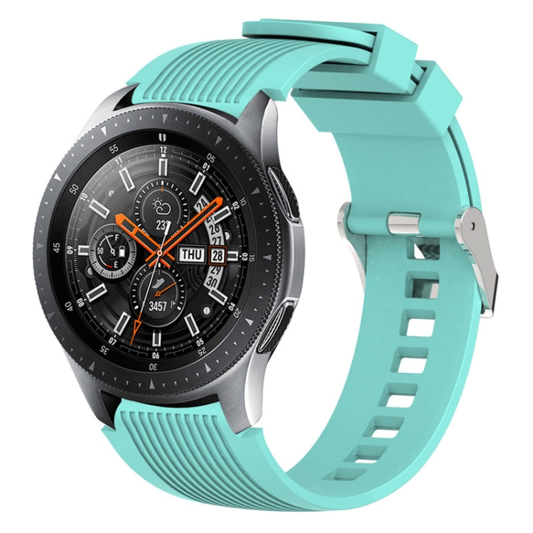 Mint green silicone watch band with vertical ridges and clasp for Galaxy Watch 46mm