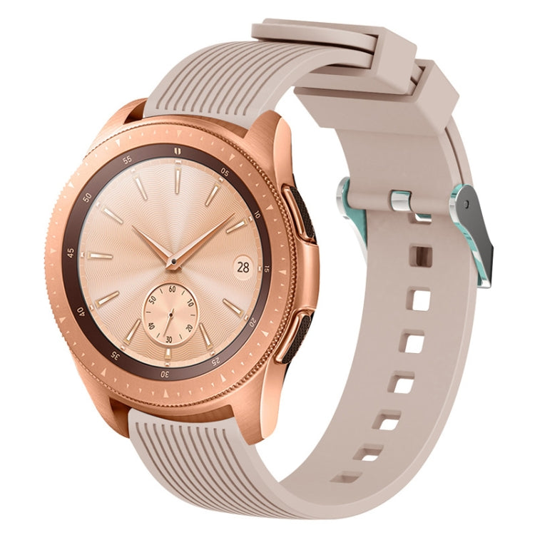 Vertical grain watch band with beige/khaki textured strap and buckle for 42mm watch
