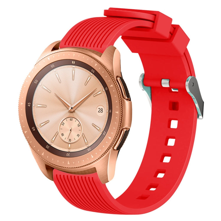 Vertical grain watch band with red strap for Galaxy Watch 42mm