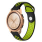 Dual-color silicone watch band for 42mm smartwatch, black with lime green oval dot pattern