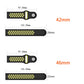 Dual-color watch band size chart with 42mm and 46mm strap measurements