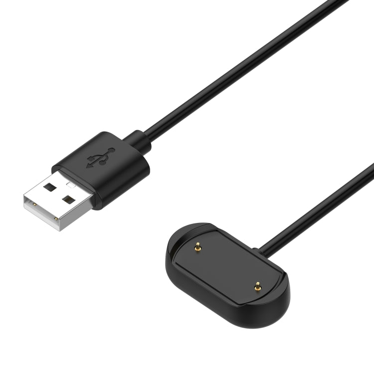 Black USB-A plug charging cable with magnetic cradle dock for watch charging